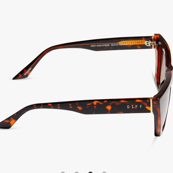 Diff eyewear Winona square sunglasses tortoise beige brown new Nordstrom - Picture 4 of 7